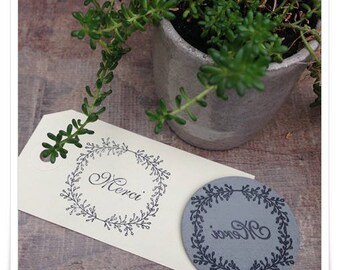 an attractive Crown rubber stamp unmounted with handwriting * thank you *.
