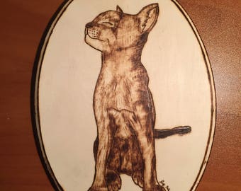 Cat wood burning | Etsy