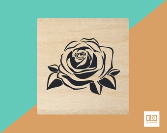 Rose rubber stamp | Etsy