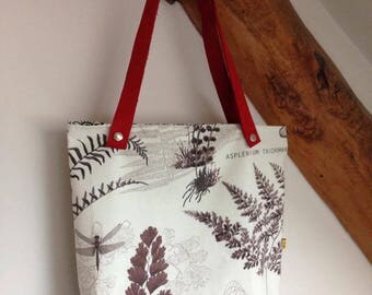 Bag / tote bag / tote bag "ferns" leather handles