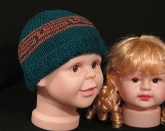 3-6 m Miami Dolphins Baby Hat, Knit Baby Beanie, Football Baby Hat, Crochet Hat, Knit Beanie, Crochet Beanie, Crochet Cap, Baby Skull Cap