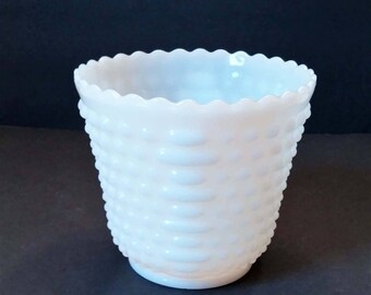 Anchor Hocking Hobnail Milk Glass Jardiniere/Planter
