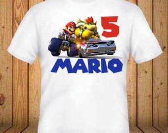 Super Mario Birthday Shirt - kids Birthday Shirts - Personalized Shirts - Custom Shirts - Kids - Birthday Shirts-