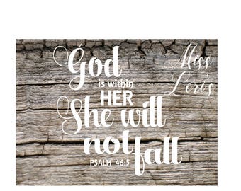 Psalms 46:5 God is within her she will not fall SVG DFX Cut file Cricut explore filescrapbook vinyl decal wood sign t shirt cricut cameo