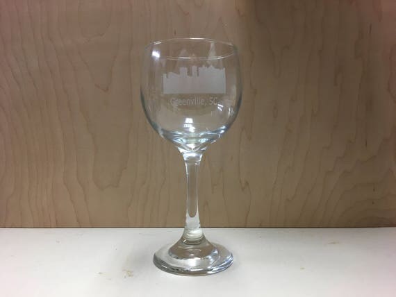 Laser Engraved Greenville Wine Glass Set
