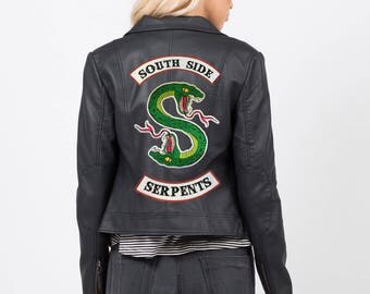 Riverdale Jacket DIY South Side Serpants Embroidery Patch Southside Serpant Iron On Jughead Cole Sprouse