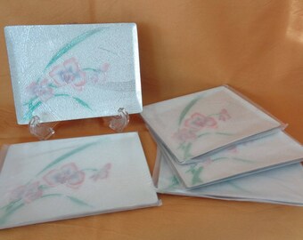 EJP3 : Vintage Japanese Shippo Cloisonne sushi plates 5 pieces ,set