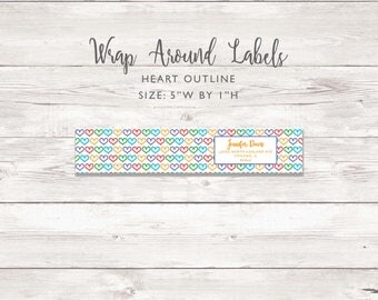 Wraparound Mailing Address Label - Heart Outline - Perfect for Rodan and Fields Consultants - Sticker - Heart Outline