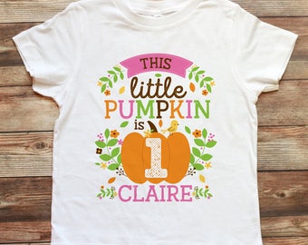 Pumpkin Birthday Shirt - Little Pumpkin Birthday Outfit - Fall First Birthday Outfit Girl - Personalized Pumpkin 1st Birthday Shirt - Pink