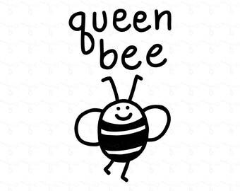 Queen Bee Clipart & Vector for Iron On Transfer, Digital Print, Die Cutting, Scrapbooking, Embroidery Pattern Etc (jpg png svg)