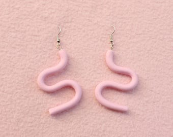Baby Pink Squiggle Earrings
