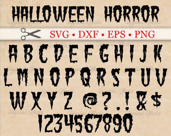 Halloween Horror Monogram Font SVG, Dxf, Eps, Png, Spooky Slime Halloween SVG Alphabet, Silhouette Studio, Outline Letters Cut Files, Cricut