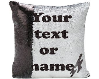 MERMAID pillow, reversible SEQUINS cushion cover, personalised cushion sequins, special needs, autism, calming fantasy pillow, ADHD sensory