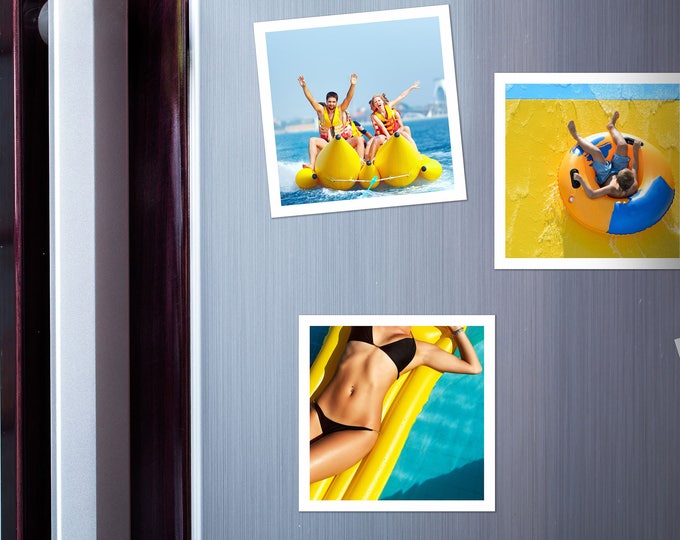75х75 mm | Set of 3 photo magnets. 2.95”х2.95” | Customised square photo fridge magnets made from your own pictures.