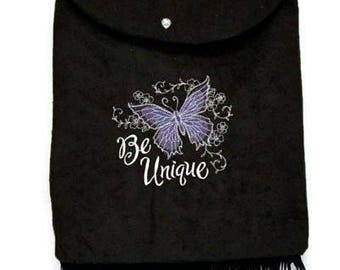black bag, black shoulder bag, black fringed bag, boho bag, fringed bag, unique bag