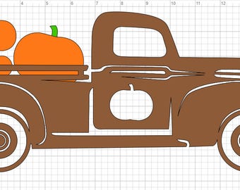 Halloween Fall Pumpkin Truck SVG PDF EPS Dxf & Studio 3 Cut Files