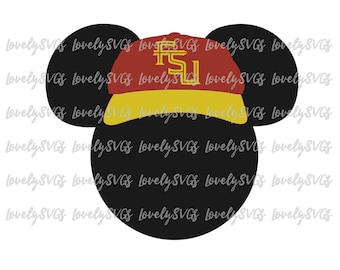Instant Download SVG Studio3 - Mickey FSU Hat - PDF Jpeg File - Silhouette Cricut Design Florida State