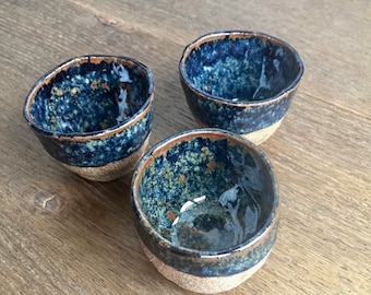 hand built ceramic espresso cup / organic / partly glazed / food save / stoneware / trinket