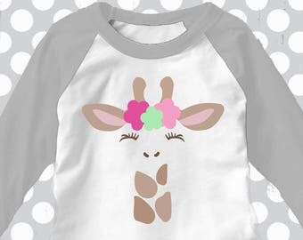 Giraffe svg, Giraffe with eyelashes, Giraffe with flowers, Giraffe girl, SVG, DXF, Giraffe clip art, Giraffe head, baby shower, birthday