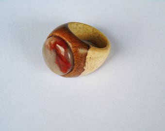 Wooden ring of vines with stone of the Valley of the Mosel Germany
