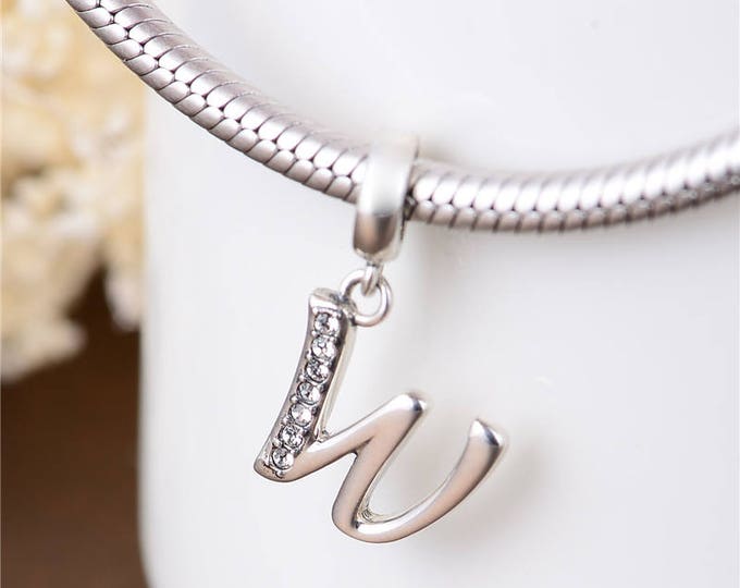 Letter W Initial Pendant Charm - 925 Sterling Silver - Personalised Gift - Gift Packaging Available - Birthday Gift - Wedding Gift