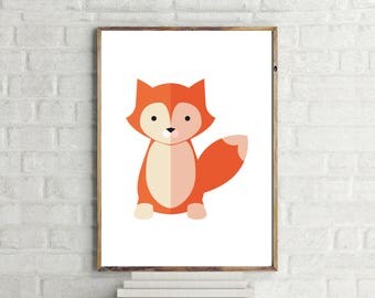 Abstract Fox Print // Minimalist // Wall Art // Typography // Fashion // Scandinavian // Boho // Modern Office