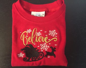 Embroidered Pajamas, Santa Pajamas, Kids Pajamas, Matching Pajamas, Holiday, Christmas Pajamas, Christmas pjs, Holiday Pajamas, Santa