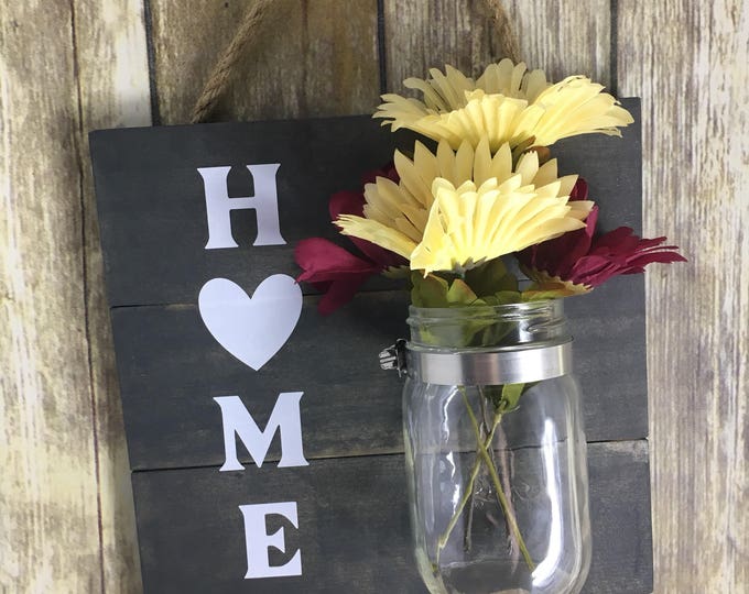 Home Wood Mason Jar Hanging Decor