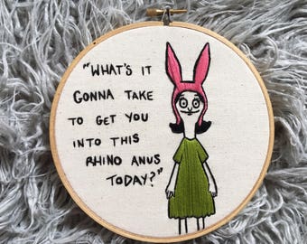 Louise Belcher Bob's Burgers Embroidery Hoop Art