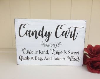 Freestanding Wooden Shabby Chic Wedding Sign/Wedding Decoration/Wedding Reception Decoration/Sweet Table/Candy Cart Sign Love is Kind