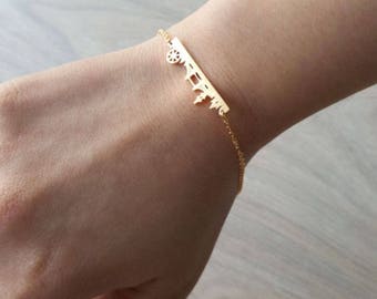Delicate Petite London Bracelets,Delicate UK Bracelet, CITY bracelet,Thin Gold Chain, Layering Bracelet , Bridesmaid Gift