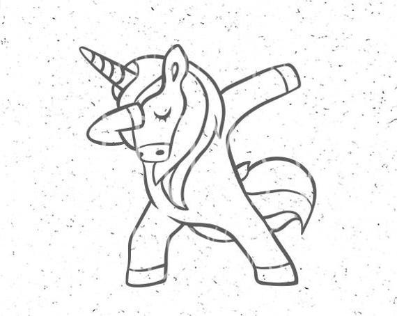 unicorn dabbing coloring page