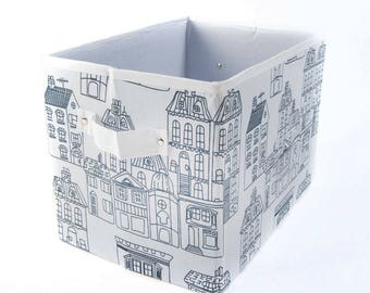 Collapsible Storage Box, Square Storage Basket,Storage Bin, Fabric Storage Basket,Black and White Storage Box,Birds Storage Box,Toys Storage