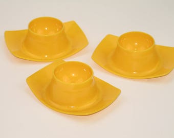 Vintage 70s set of three egg cups
