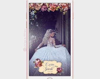 Snapchat geofilter | Snapchat geofilter wedding | Wedding geofilter | Snapchat filter | Floral | Arabic Snapchat Filter