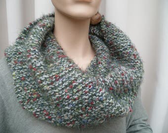 round scarf and his mittens handknit