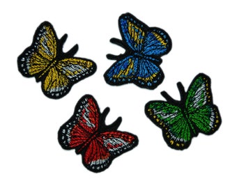 4 PCS Colorful Butterfly Patches Butterfly Iron On Patch Butterfly Iron on Applique Animal Patch Kids Clothes Patches Clothing Patches