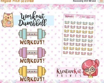 HalloweenSALE Workout Dumbbell Icon Stickers / Planner Stickers / Gym / Fitness / Diet / Healthy / Planner Goodies / Functional / Reposition