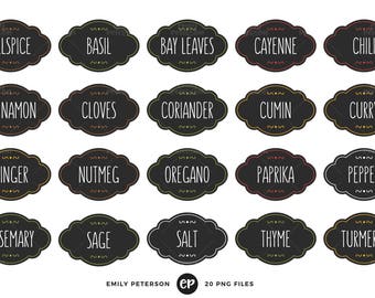 Spice labels | Etsy