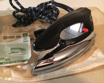 Vintage 1950s General Electric F49 World Wide Travel Iron TESTED AND WORKING