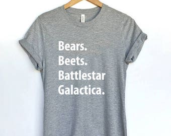The Office - Bears. Beets. Battlestar Galactica - Dwight Schrute Quote - Michael Scott - Jim Halpert - The Office T-Shirt - Funny Office