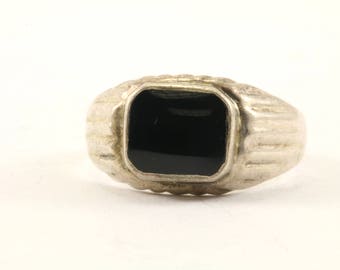Vintage Onyx Ring 925 Sterling RG 2776