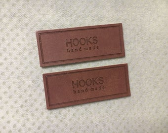 1000 Custom leather labels, PU leather patches, Hats patches, Personalized label, leather clothing tag, custom clothing label