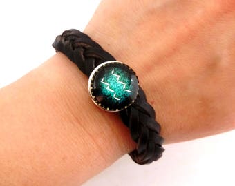Personalized leather bracelet Aquarius jewelry Custom zodiac bracelet Bracelet zodiac Astrology bracelet Personalized zodiac jewelry gift