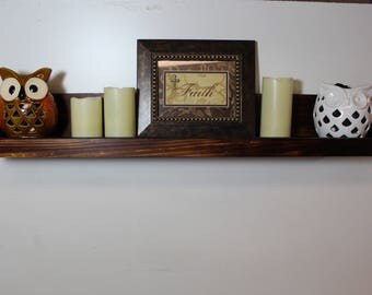 Rustic Wood Wall Shelf, Picture Shelf, Rustic Decor, Vintage Shelf, Bathroom Storage, Farmhouse Decor, Wood Shelf, Organization, Farmhouse