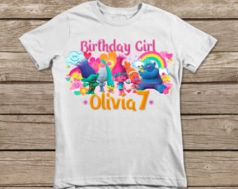 Digital Trolls Birthday Iron On, Poppy Digital Iron On Transfer, Printable Personalized Iron On, Digital Party Decor