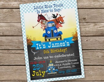 Little Blue Truck Invitation, Little Blue Truck Birthday, Little Blue Truck Invite, Party, Printables, Printable Little Blue Truck