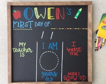 First Day of School Chalkboard, Back to School Chalkboard, Back to School Sign, First Day of School Sign, Reusable First Day of School Sign