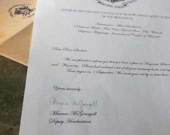 Harry Potter, Harry Potter Gifts, Hogwarts Acceptance Letter, Personalized Harry Potter Letter,Hogwarts Certificate of Witchery and Wizardey