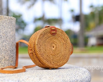 Basket Bag, Round Bag, Straw Bag, Rattan Basket Bag, Woven Bag, Picnic Basket, Round Basket Bag, Market Basket, Shoulder Bag, Woven Basket